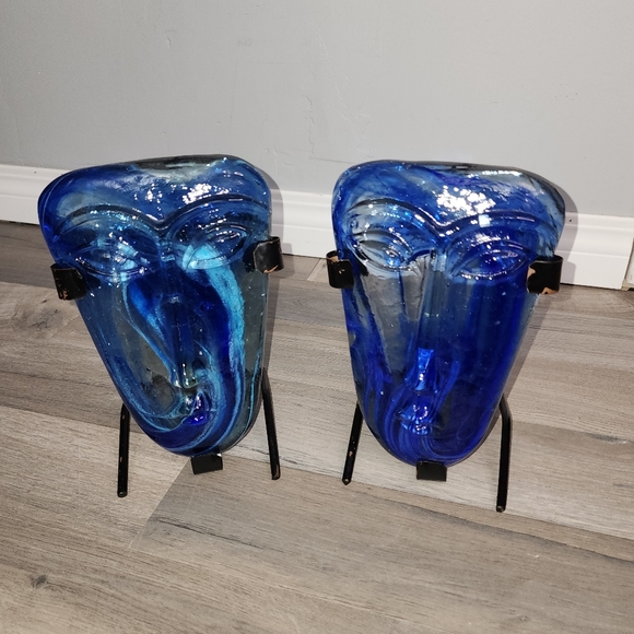 Other - Set of Art Glass Face Votives from Mexico